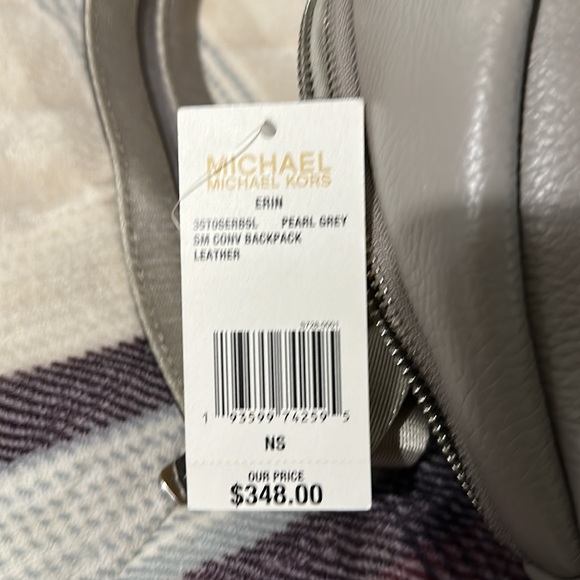 Michael Kors Pearl Grey Leather Mini Backpack - Picture 5 of 5